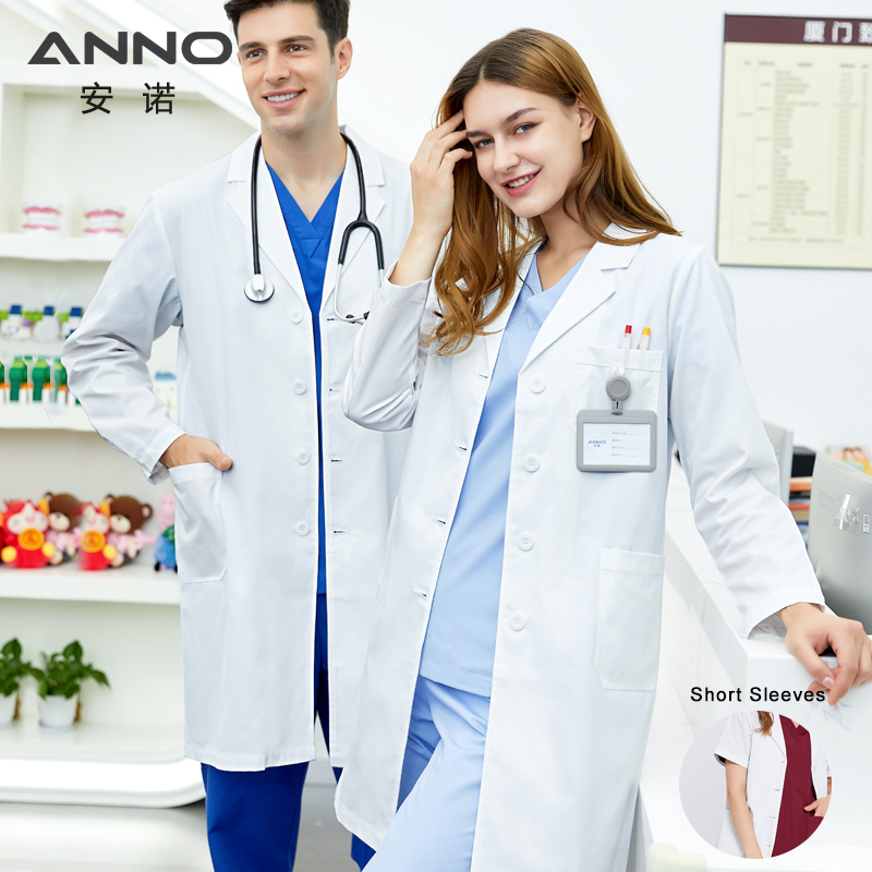 Medical Lab Gown - ANNO beyaz doktor tıbbi ceket Unisex