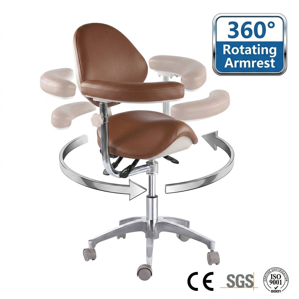 Medical Lab Chair - Tıbbi Amaçlı, Yüksekliği Ayarlanabilir, Sırt Desteği