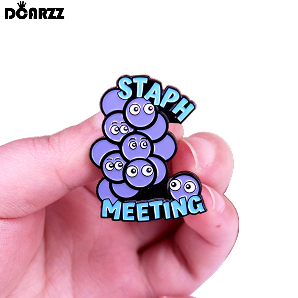 Medical Lab Gifts - DCARZZ Biyoloji Staphylococcus Emaye Pin Komik